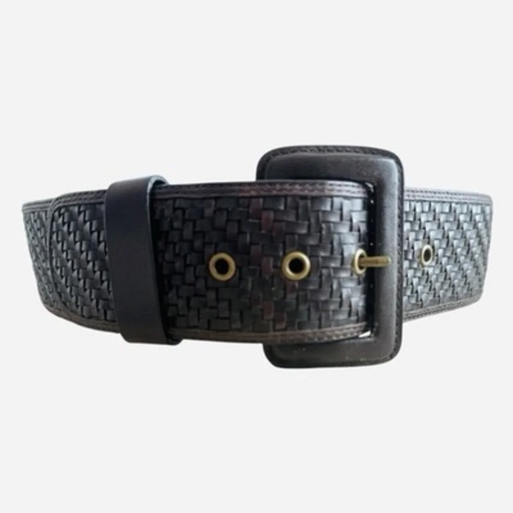 Banana Republic Brown Woven Genuine Leather Belt Size M 2.25